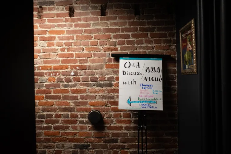 A sign for a Q&A session at the launch event